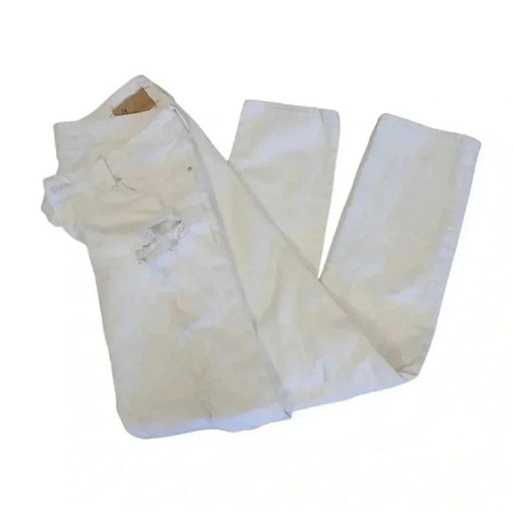 Mavi Skinny Distressed White Jeans Size 31/32 - Picture 5 of 11